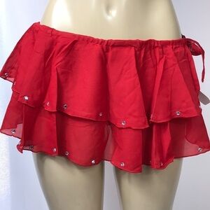 Zuliana Size Small Bedazzled Double Ruffle Sarong. New With Tags